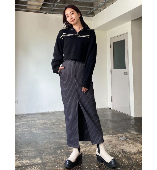 EMODA「ストライプハイウエストロングスカート」|スカート|