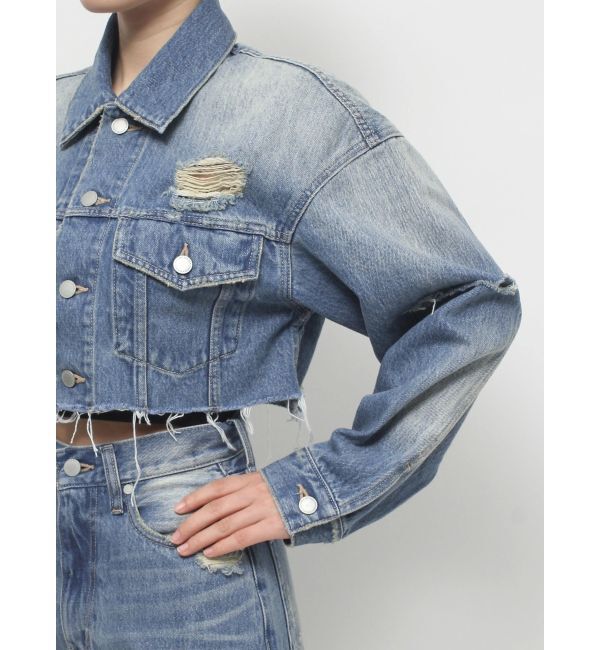 EMODA「Wスリットカットオフデニムジャケット」|ブルゾン・スタジャン|