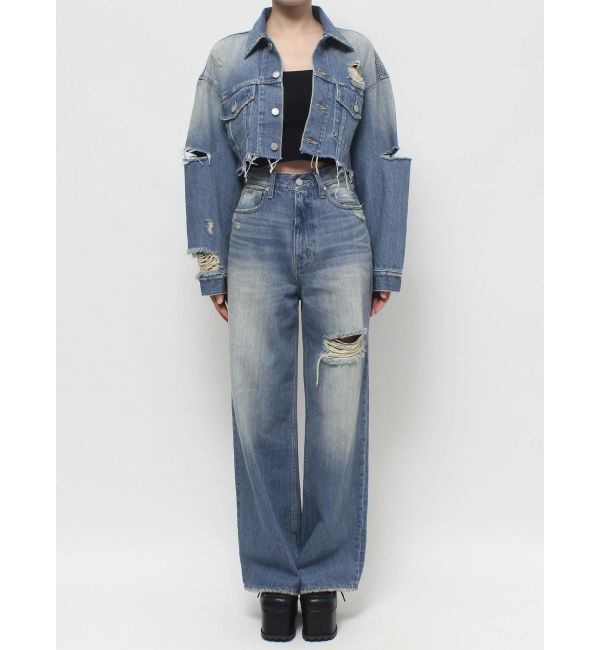 EMODA「Wスリットカットオフデニムジャケット」|ブルゾン・スタジャン|