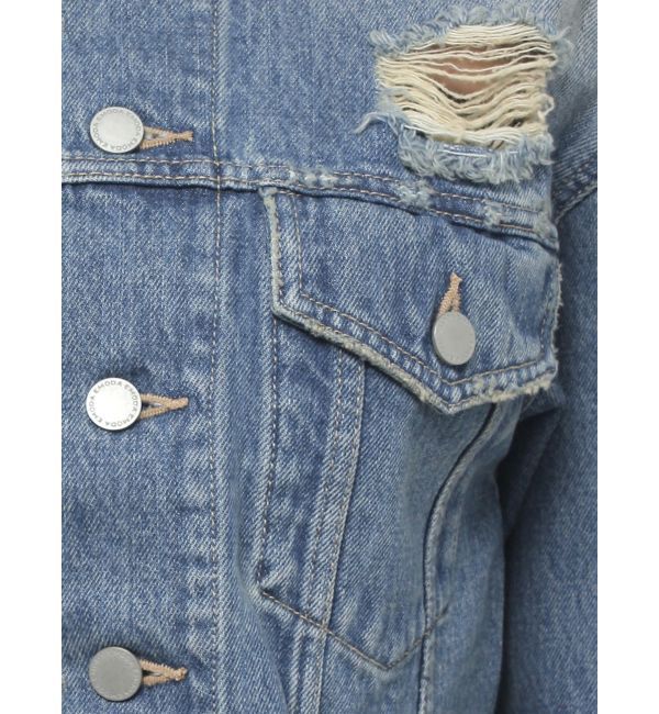 EMODA「Wスリットカットオフデニムジャケット」|ブルゾン・スタジャン|