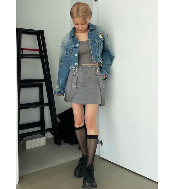 EMODA「Wスリットカットオフデニムジャケット」|ブルゾン・スタジャン|