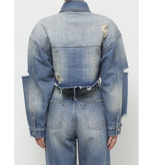 EMODA「Wスリットカットオフデニムジャケット」|ブルゾン・スタジャン|