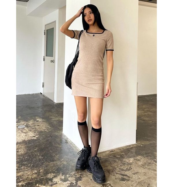 EMODA「スクエアカットリブワンピース」|ワンピース|