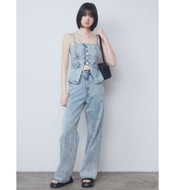 EMODA「ベルトフリンジジャストウエストジーンズ」|デニム|