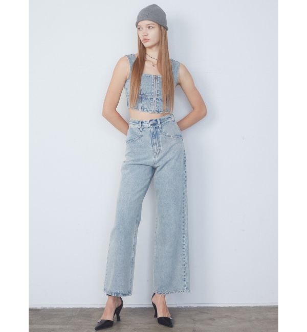 EMODA「ベルトフリンジジャストウエストジーンズ」|デニム|