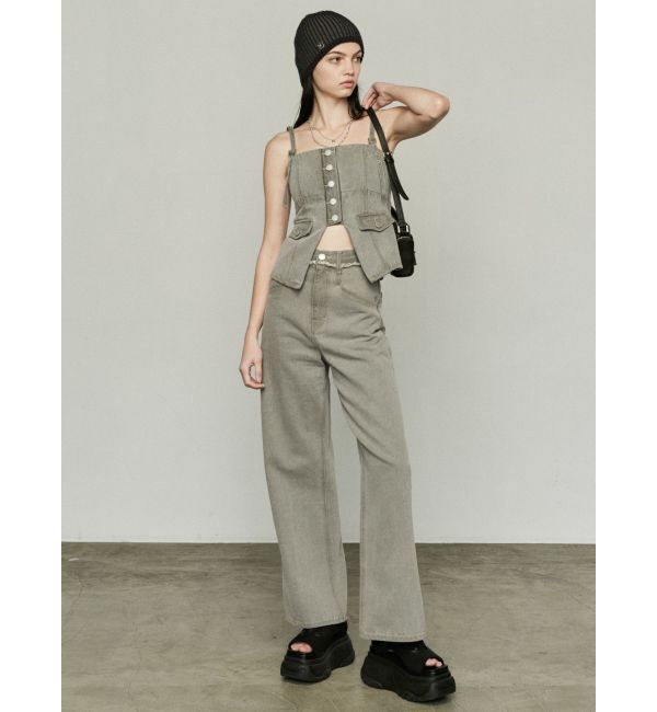 EMODA「ベルトフリンジジャストウエストジーンズ」|デニム|