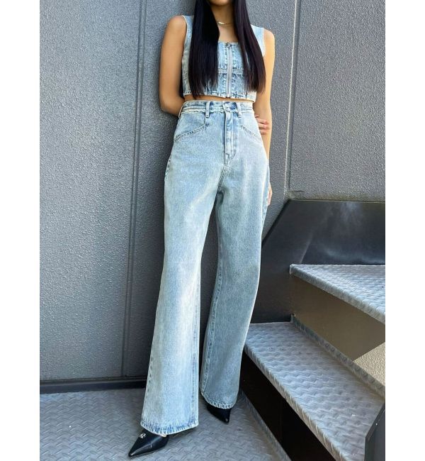 EMODA「ベルトフリンジジャストウエストジーンズ」|デニム|