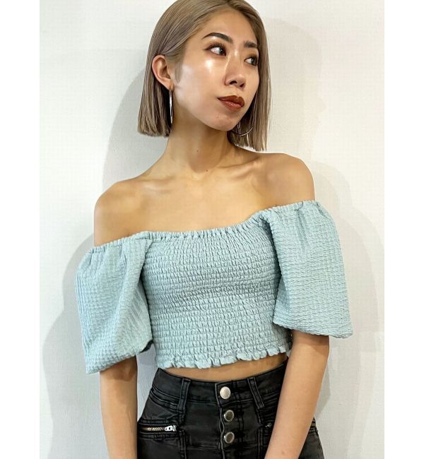 EMODA「ボリュームスリーブクロップトップ」|Tシャツ・カットソー|