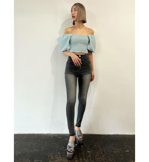 EMODA「ボリュームスリーブクロップトップ」|Tシャツ・カットソー|