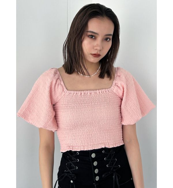 EMODA「ボリュームスリーブクロップトップ」|Tシャツ・カットソー|