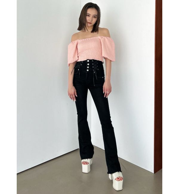 EMODA「ボリュームスリーブクロップトップ」|Tシャツ・カットソー|