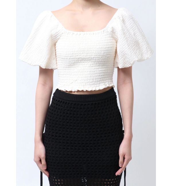 EMODA「ボリュームスリーブクロップトップ」|Tシャツ・カットソー|