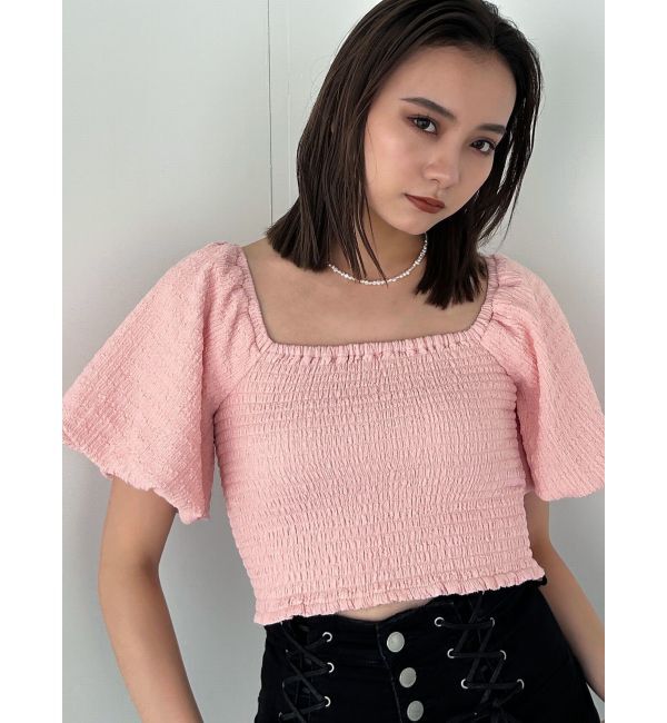 EMODA「ボリュームスリーブクロップトップ」|Tシャツ・カットソー|