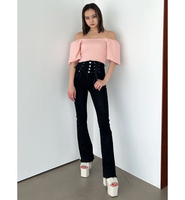 EMODA「ボリュームスリーブクロップトップ」|Tシャツ・カットソー|