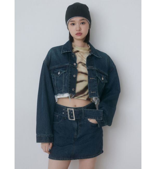EMODA「カットオフクロップドデニムジャケット」|デニムジャケット|