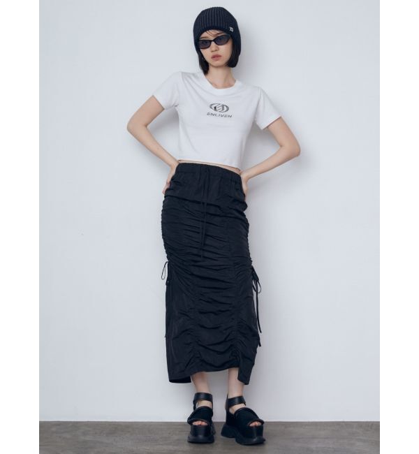 EMODA「サイドドローストリングナイロンスカート」|スカート|