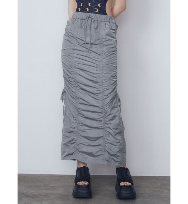 EMODA「サイドドローストリングナイロンスカート」|スカート|