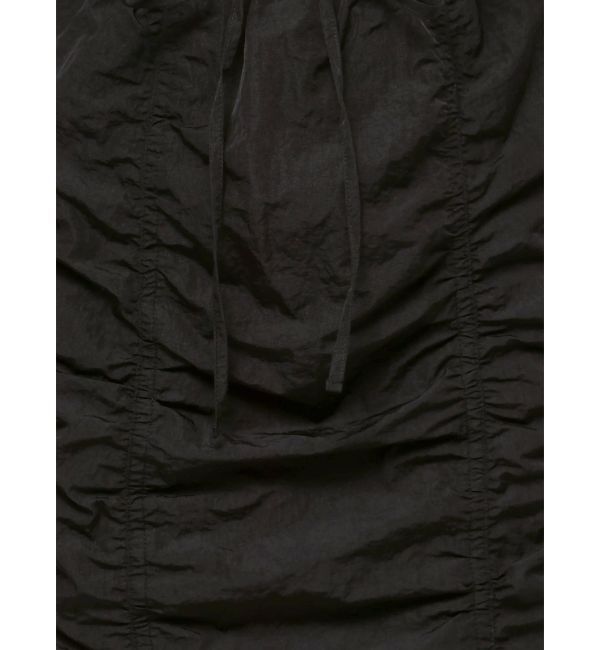 EMODA「サイドドローストリングナイロンスカート」|スカート|ブラック