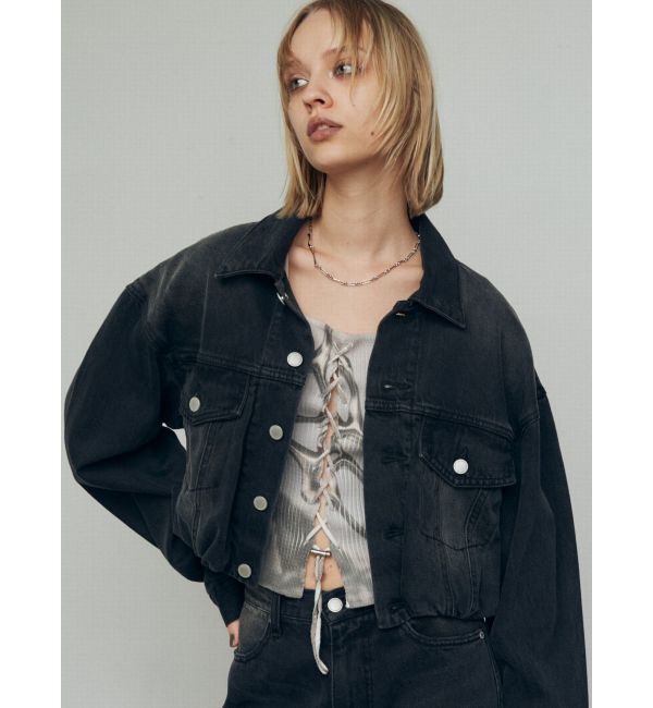 EMODA「バルーンコンパクトデニムブルゾン」|ブルゾン・スタジャン|