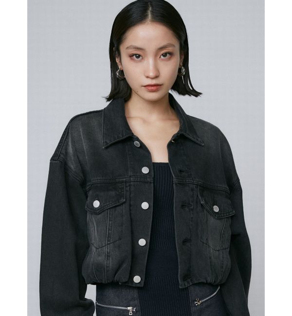 EMODA「バルーンコンパクトデニムブルゾン」|ブルゾン・スタジャン|ブラック