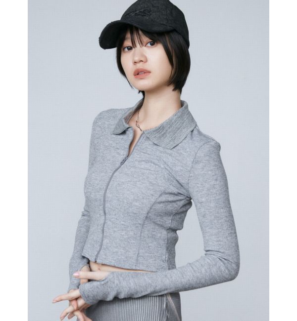 EMODA「リブカッティングトップ」|Tシャツ・カットソー|グレー