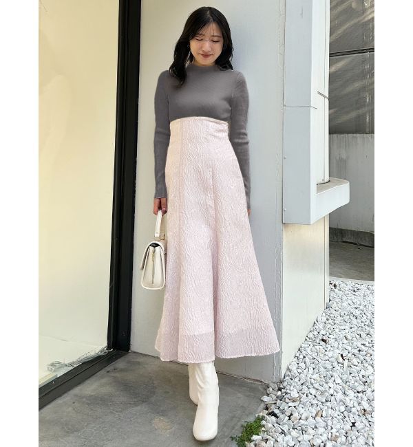 MERCURYDUO「異素材ドッキングバックレースアップニットワンピース」|ワンピース|