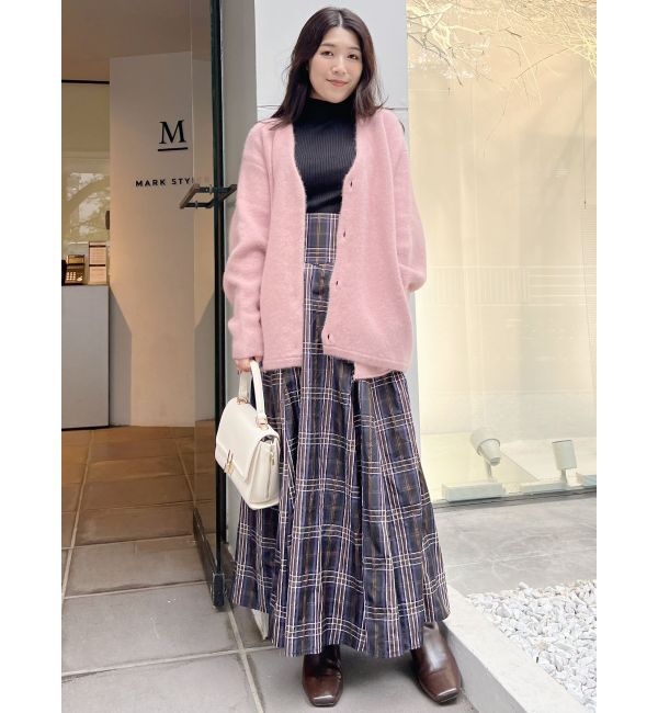 MERCURYDUO「コルセットチェックフレアスカート」|スカート|