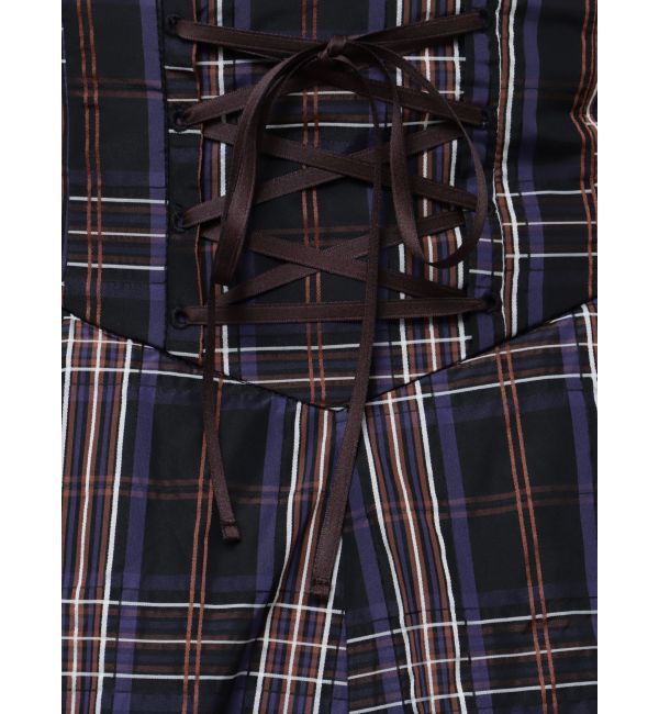 MERCURYDUO「コルセットチェックフレアスカート」|スカート|