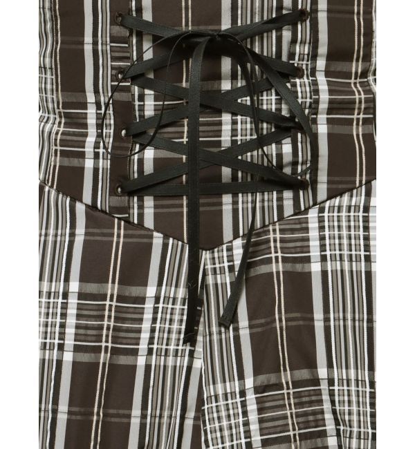 MERCURYDUO「コルセットチェックフレアスカート」|スカート|