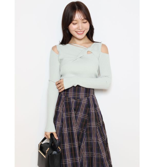 MERCURYDUO「コルセットチェックフレアスカート」|スカート|