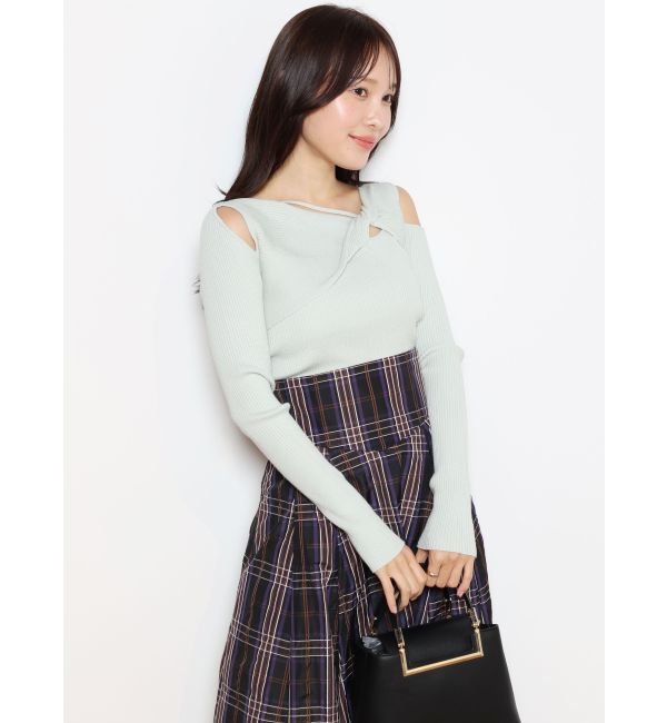 MERCURYDUO「コルセットチェックフレアスカート」|スカート|