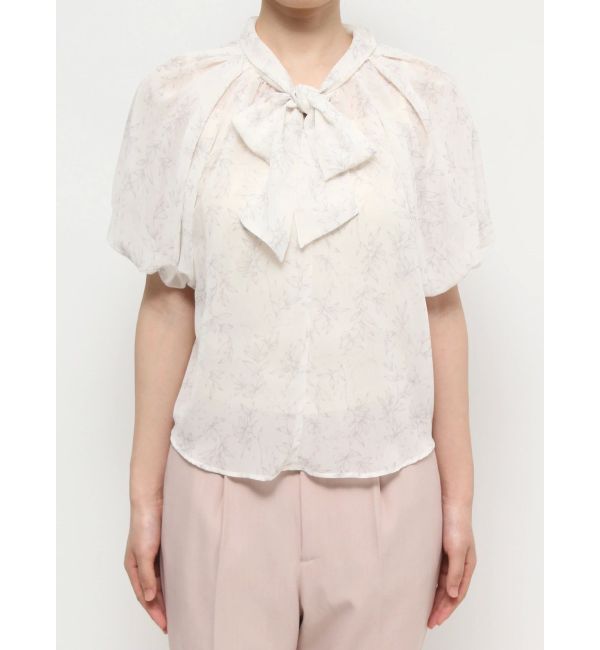 MERCURYDUO「2WAYシアー花柄リボンブラウス」|シャツ・ブラウス|