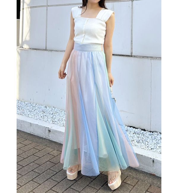 MERCURYDUO「グラデーションチュールボリュームスカート」|スカート|
