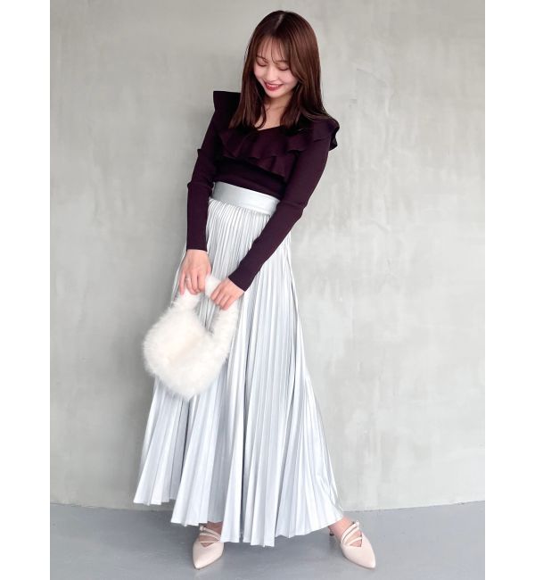 MERCURYDUO「レザーライクプリーツスカート」|スカート|