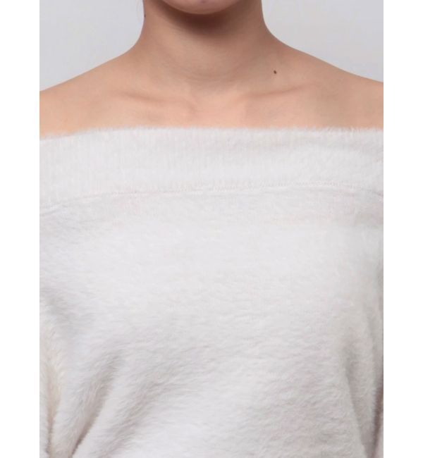 MERCURYDUO「オフショルミニシャギーニット」|ニット・セーター|