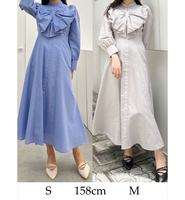 MERCURYDUO「フロントBIGリボンフレアワンピース」|ワンピース|