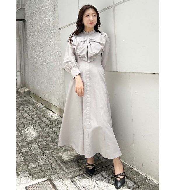 MERCURYDUO「フロントBIGリボンフレアワンピース」|ワンピース|