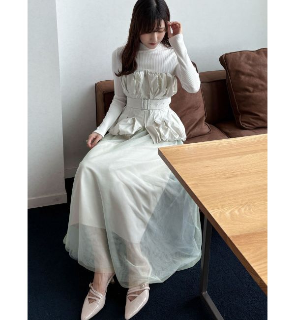 MERCURYDUO「バルーンビスチェドッキングワンピース」|ワンピース|