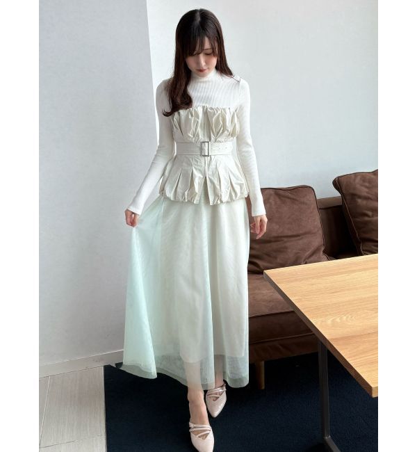 MERCURYDUO「バルーンビスチェドッキングワンピース」|ワンピース|