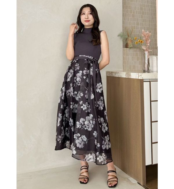 MERCURYDUO「フラワードッキングノースリワンピース」|ワンピース|