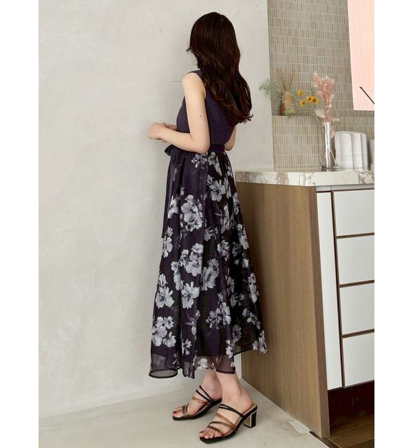 MERCURYDUO「フラワードッキングノースリワンピース」|ワンピース|