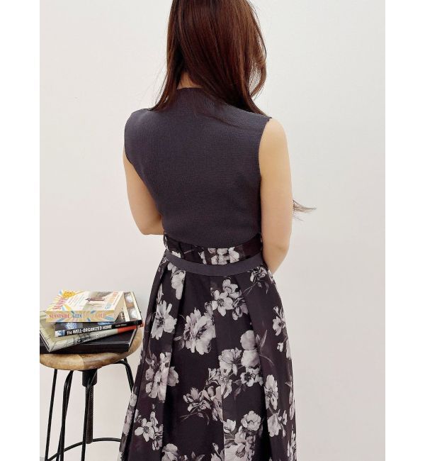 MERCURYDUO「フラワードッキングノースリワンピース」|ワンピース|
