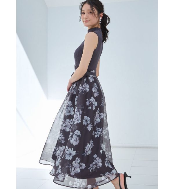 MERCURYDUO「フラワードッキングノースリワンピース」|ワンピース|