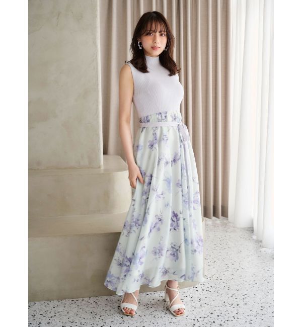 MERCURYDUO「フラワードッキングノースリワンピース」|ワンピース|