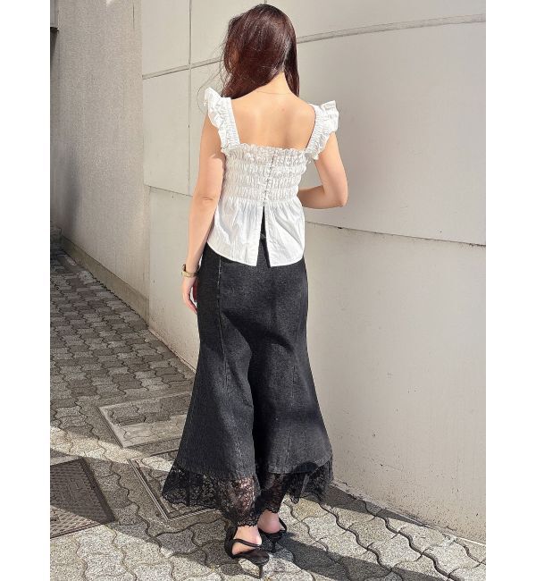 MERCURYDUO「シャーリングフリルバックシャンブラウス」|シャツ・ブラウス|