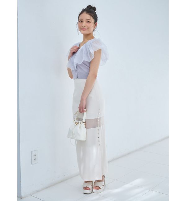 MERCURYDUO「パネルシアー切替ナロースカート」|スカート|