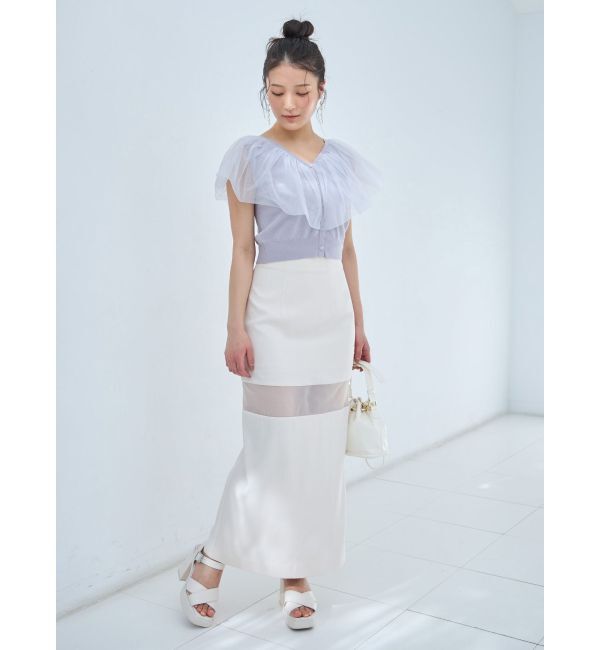 MERCURYDUO「パネルシアー切替ナロースカート」|スカート|