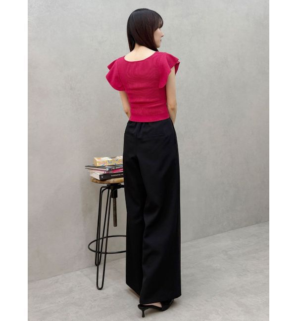 MERCURYDUO「カシュクールラッフルコンパクトニット」|ニット・セーター|