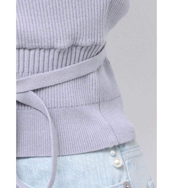 MERCURYDUO「カシュクールラッフルコンパクトニット」|ニット・セーター|