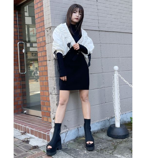 MURUA「デザインギャザーブルゾン」|ブルゾン・スタジャン|